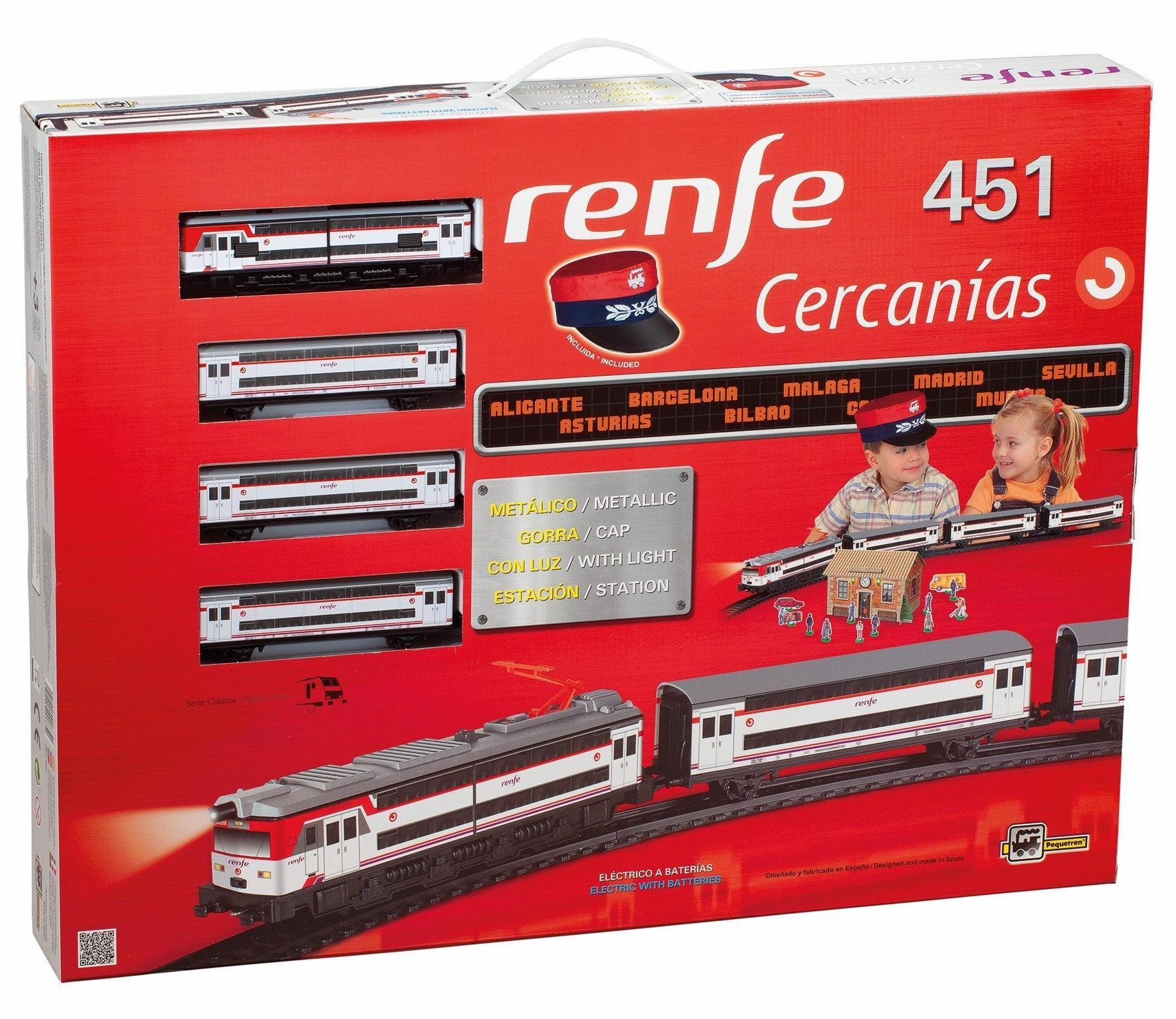 PEQUETREN 685 Renfe Cercanias 451 Metallic Train Set Toy Line