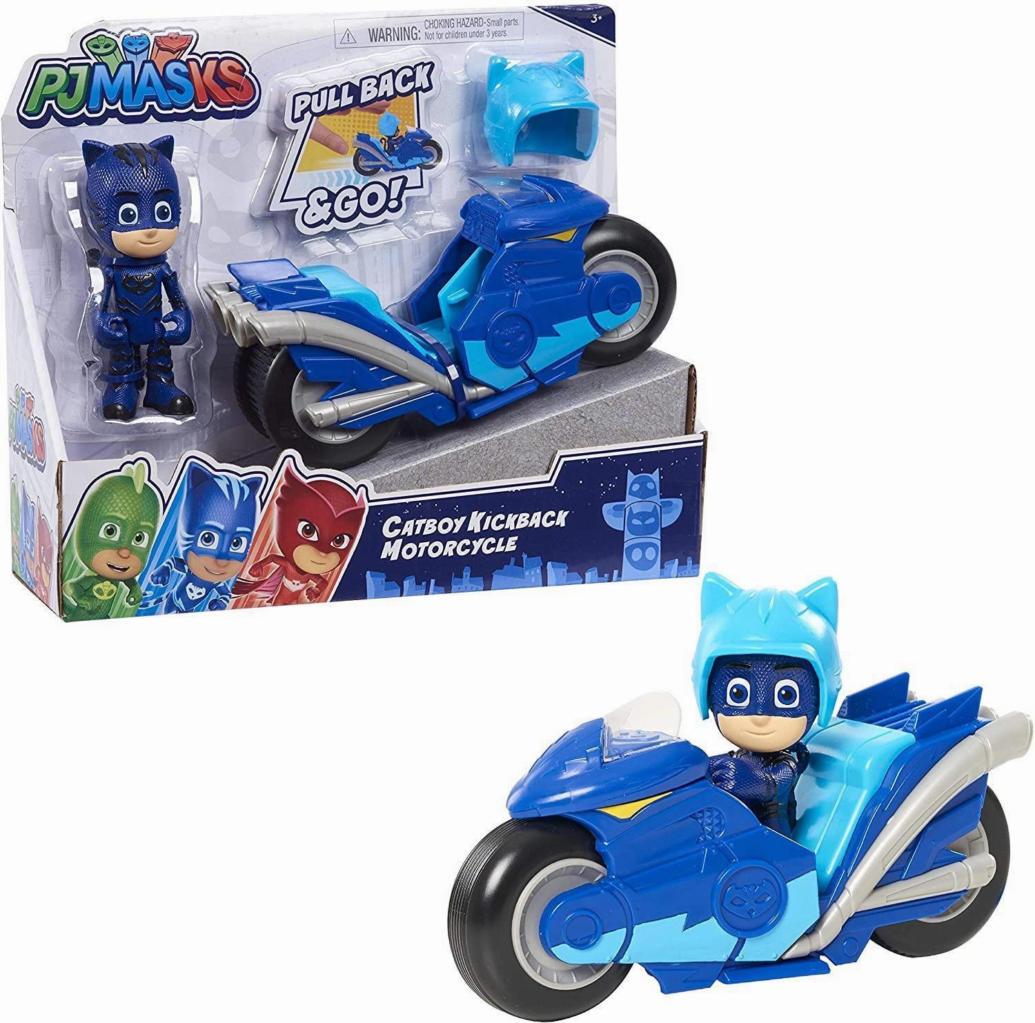 Worldwide Delivery Miniature Figure PJ Masks Kickback Motorcycles-Catboy 2 Piece Figure Set