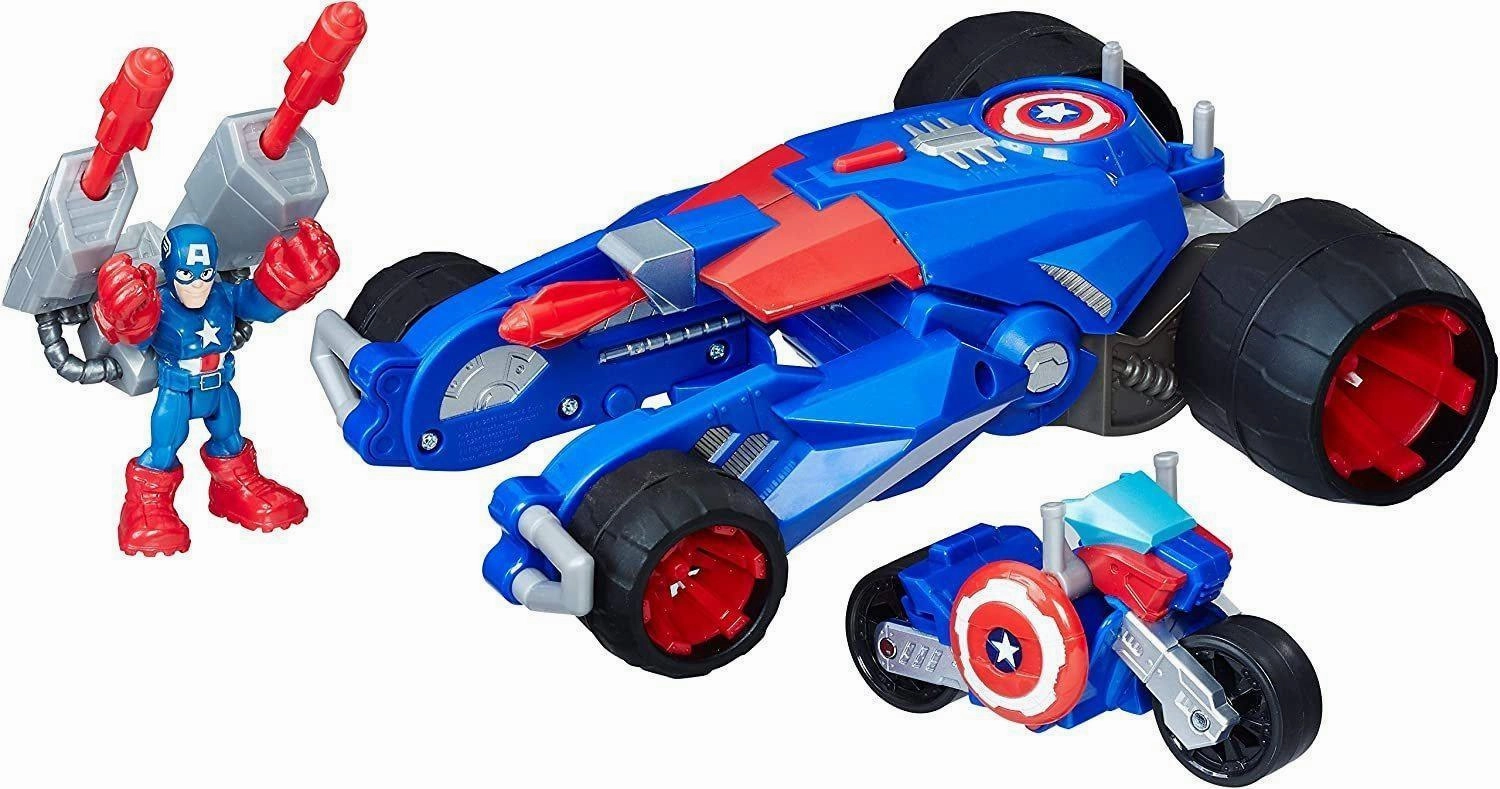 Small Angle Perfect Craftsperson Playskool E0156 Sha Captain America Tank Marvel Figures and Playset
