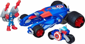 Small Angle Perfect Craftsperson Playskool E0156 Sha Captain America Tank Marvel Figures and Playset