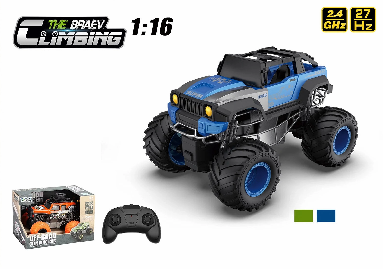 RC Monster Truck - Off Road Climbing Car 1:16 Scale - Assorted Graffiti Figure