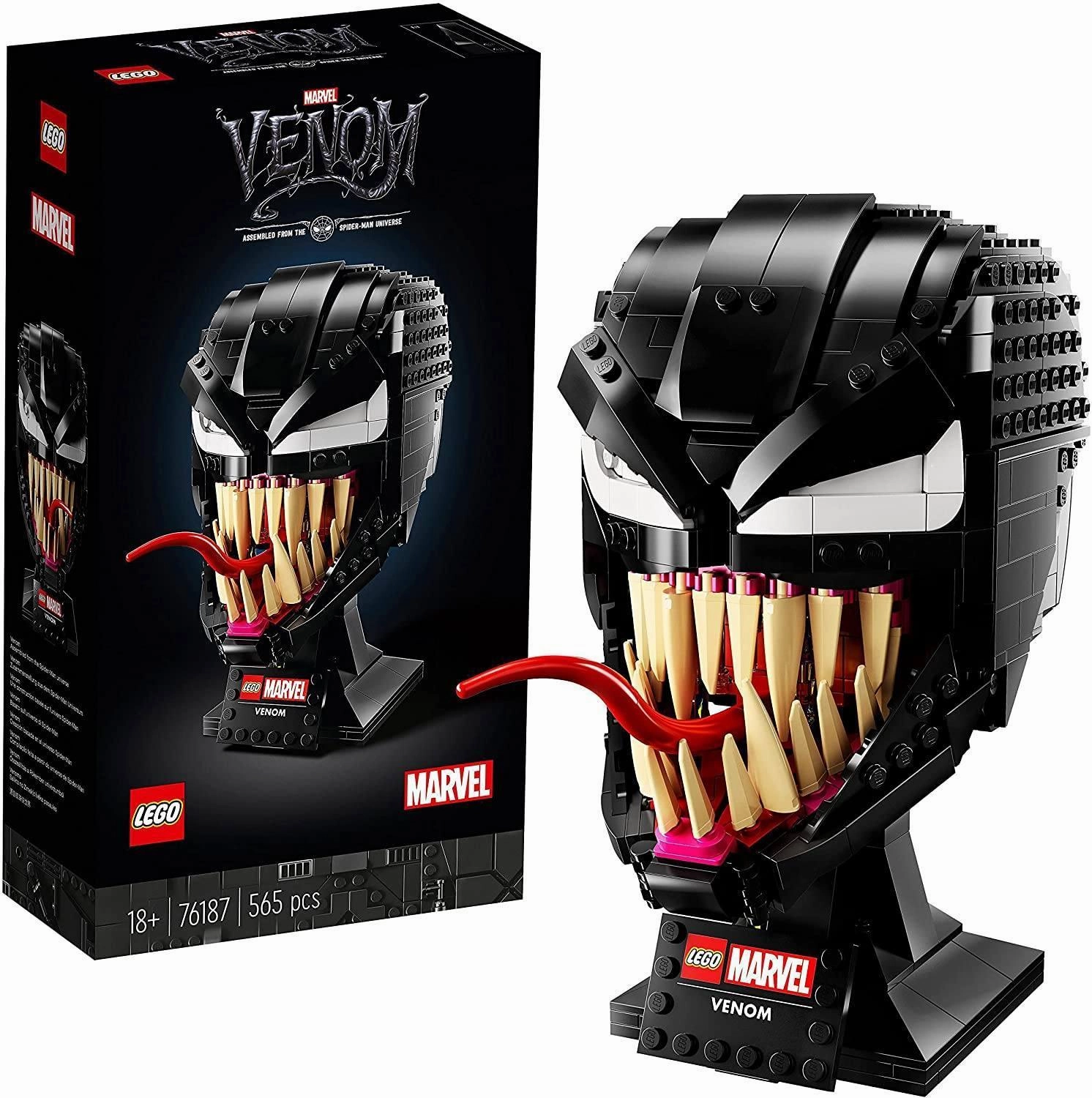 LEGO SPIDER-MAN 76187 Marvel Spider-Man Venom Mask Building Set Horror Icon Cute Collectible