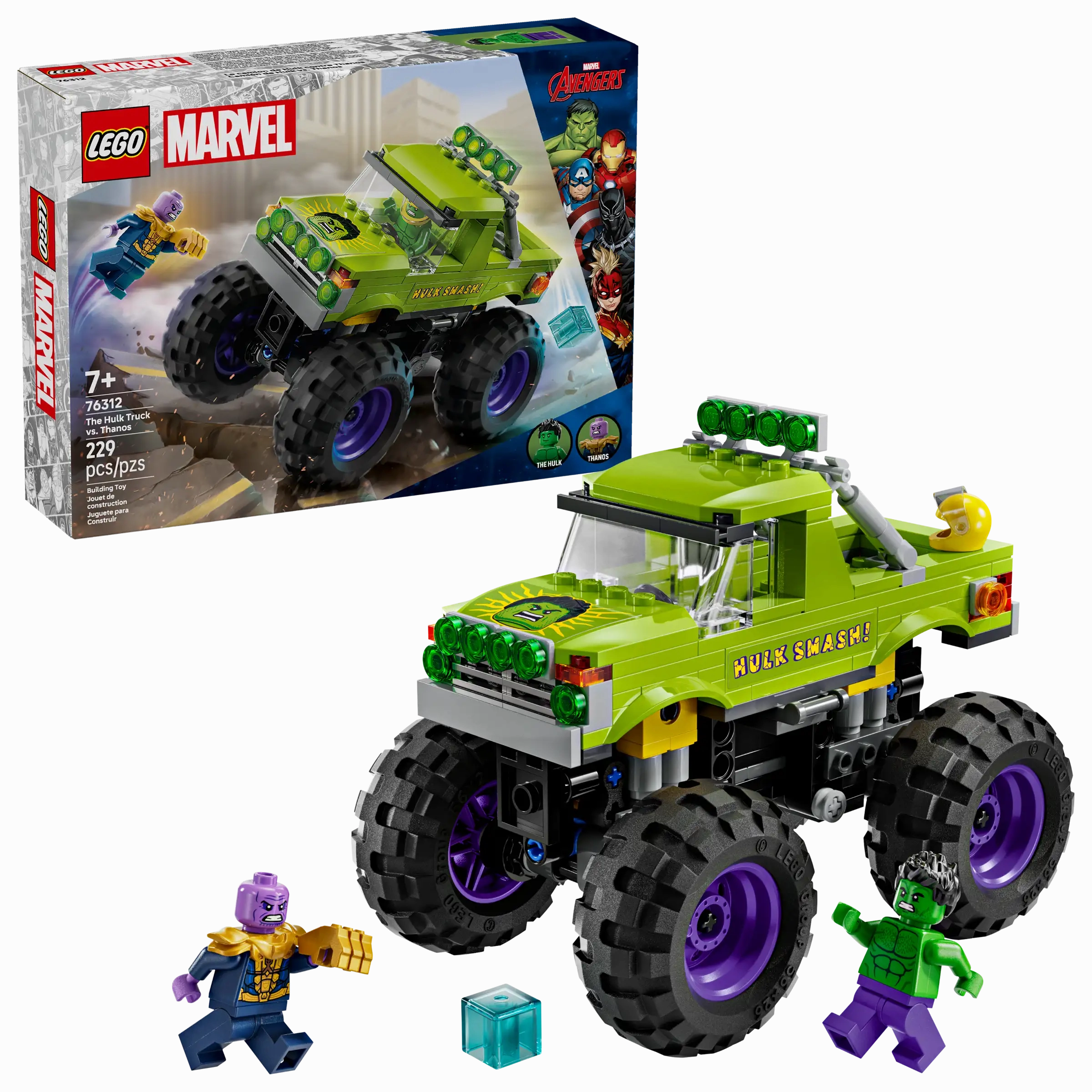 Wall Mounted LEGO 76312 Super Heroes Marvel - The Hulk Truck vs. Thanos