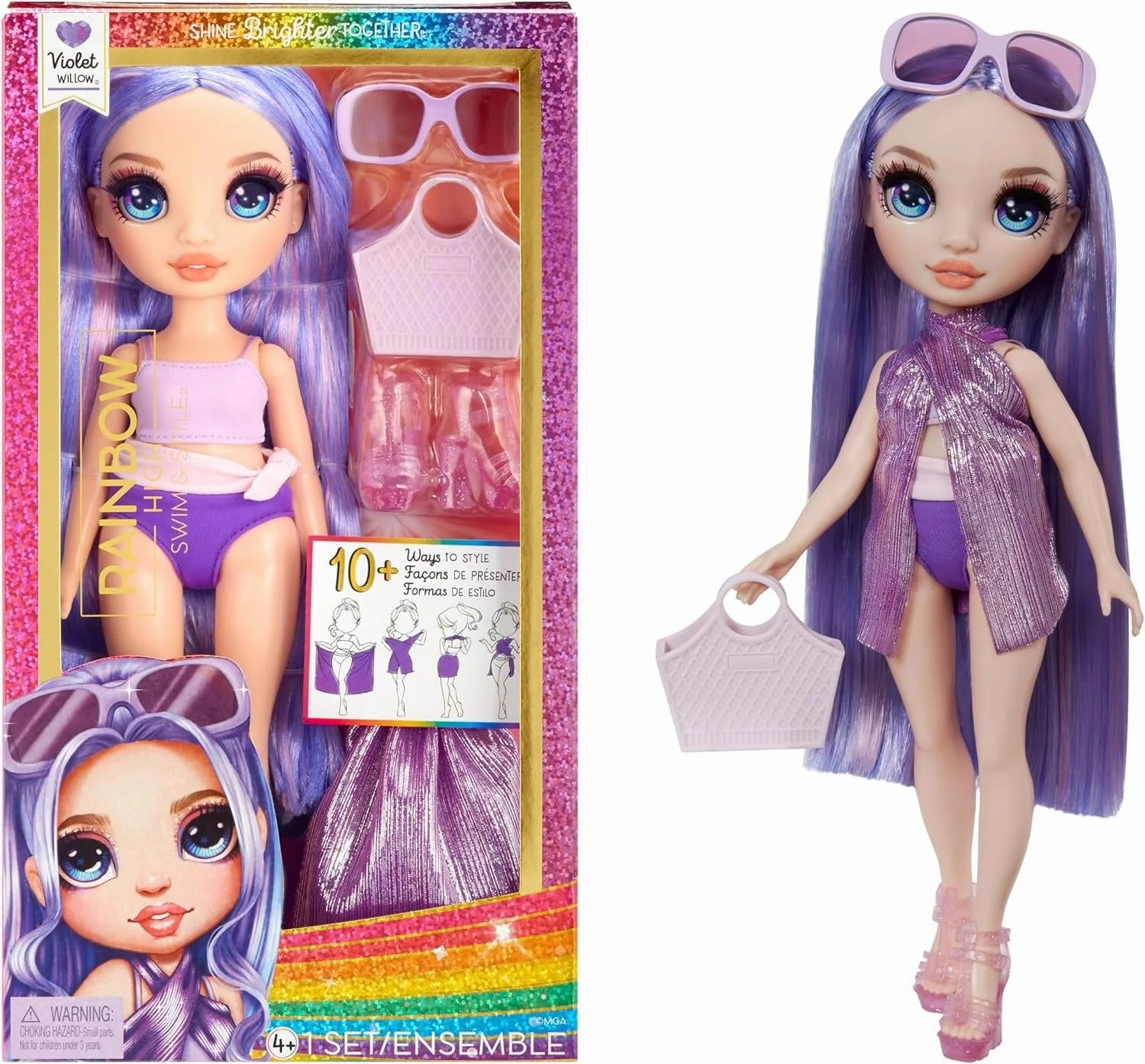 Gallery Worthy Rainbow High Swim & Style Violet Fashion Doll