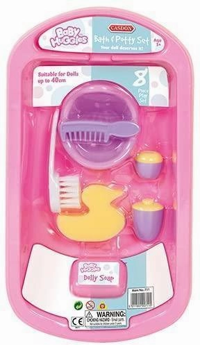 Casdon 711 Baby Huggles Bath & Potty Set Character Toy Battle Figure