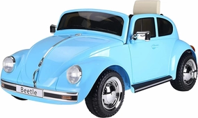 PVC Replica VW Beetle 12V Battery Ride-on Car with Remote Control - Blue