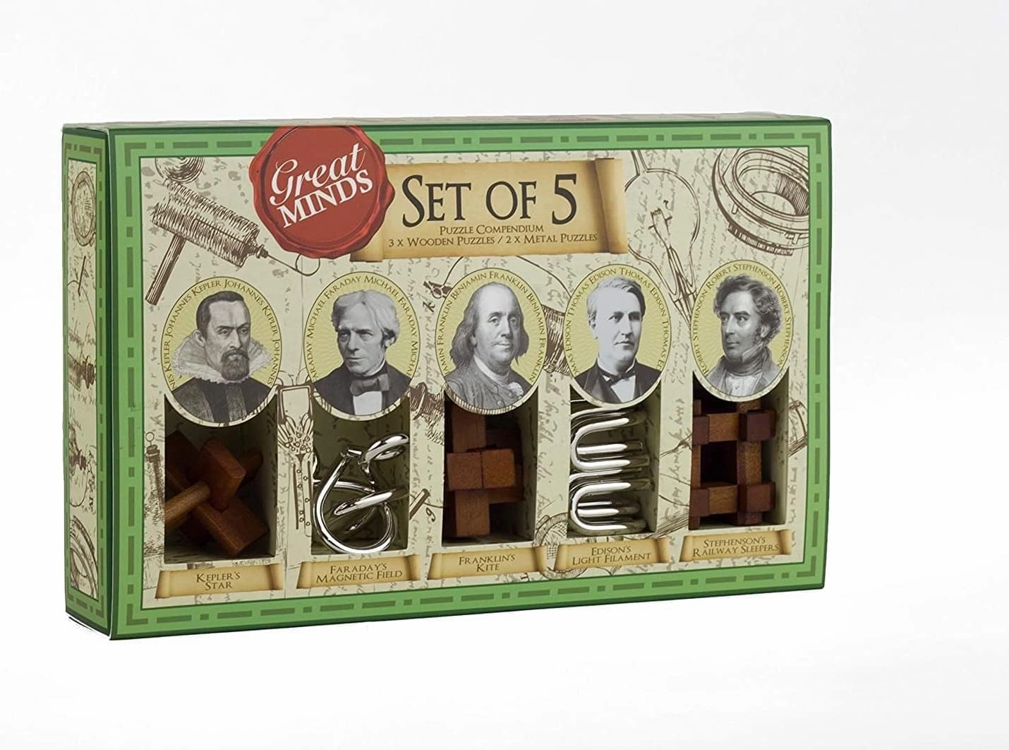 Frightening Decorations Mystical Treats Professor Puzzle Great Minds Brain Teaser 5 Piece Set