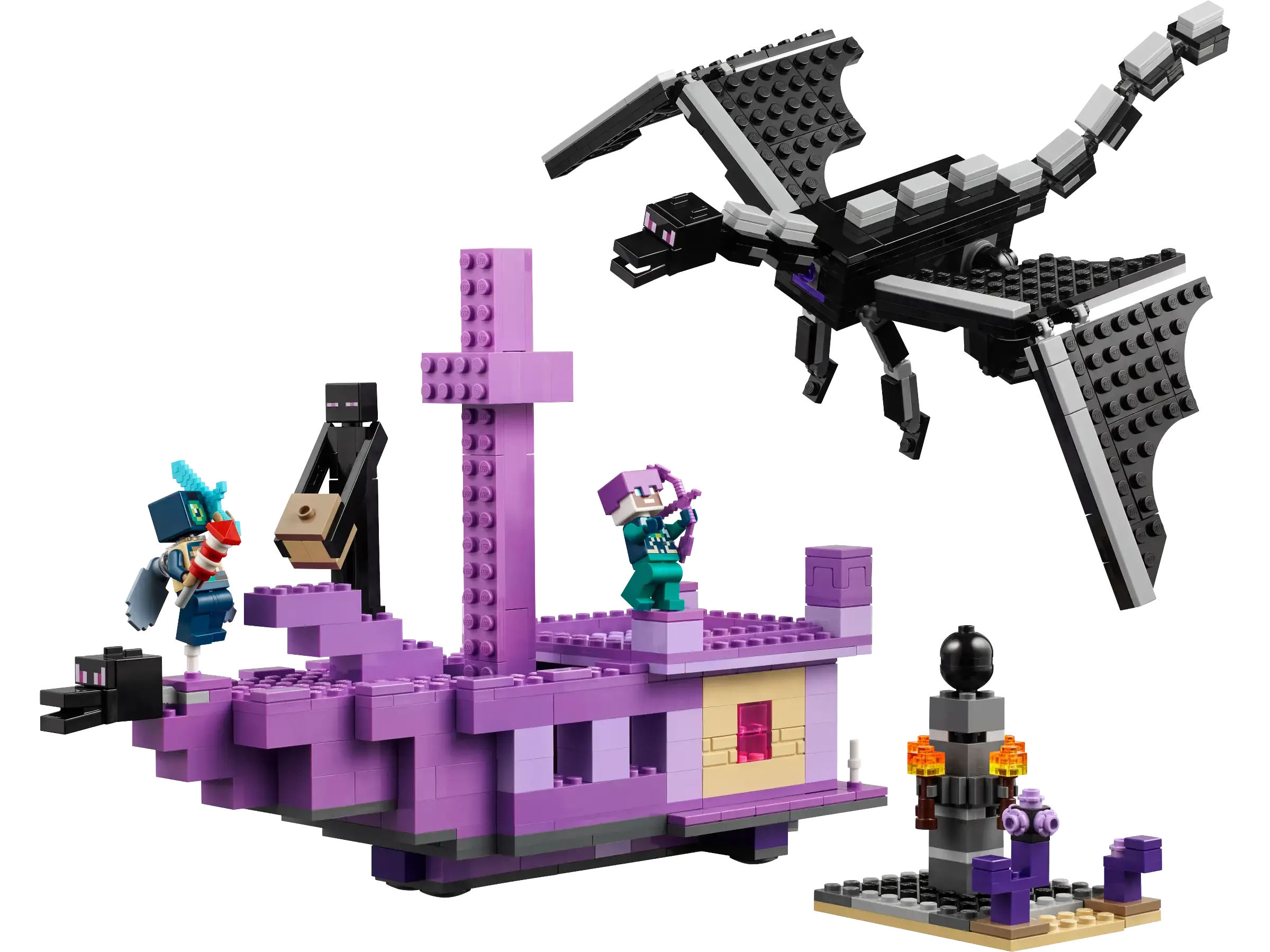 LEGO 21264 Minecraft The Ender Dragon and End Ship Educational Display Jungle Beast