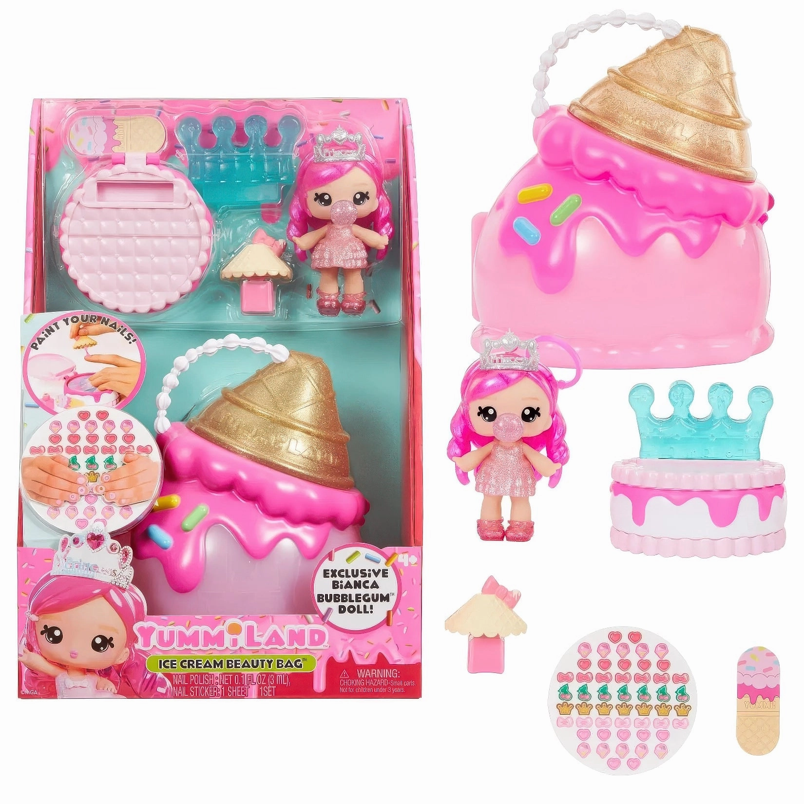 Yummiland Ice Cream Beauty Bag Playset - Bianca Bubblegum Magazine Cover Showcase Piece