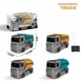 Mini 2-Channel RC Remote Controlled Construction Truck - Assortment Vinyl Replica