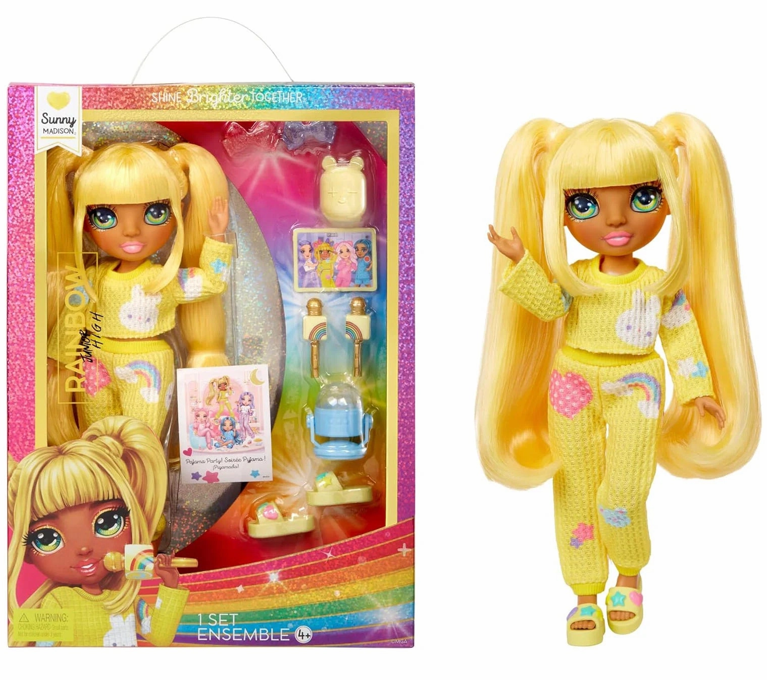 Posable Model Mini Statue Rainbow High Junior High PJ Party Fashion Doll - Sunny