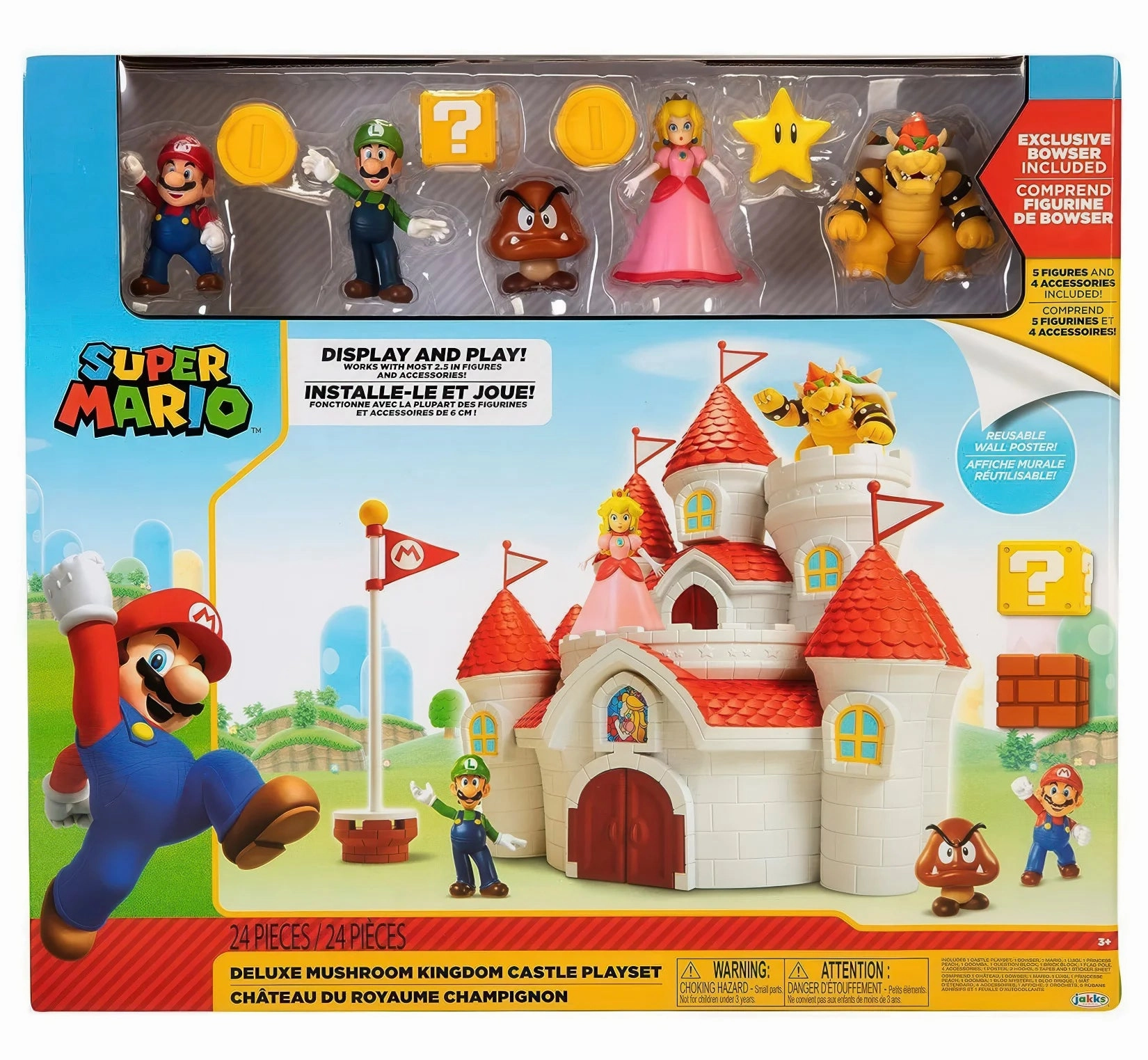 In Stock Now Fine Detailing Super Mario Bros Mushroom Kingdom Deluxe Castle Playset