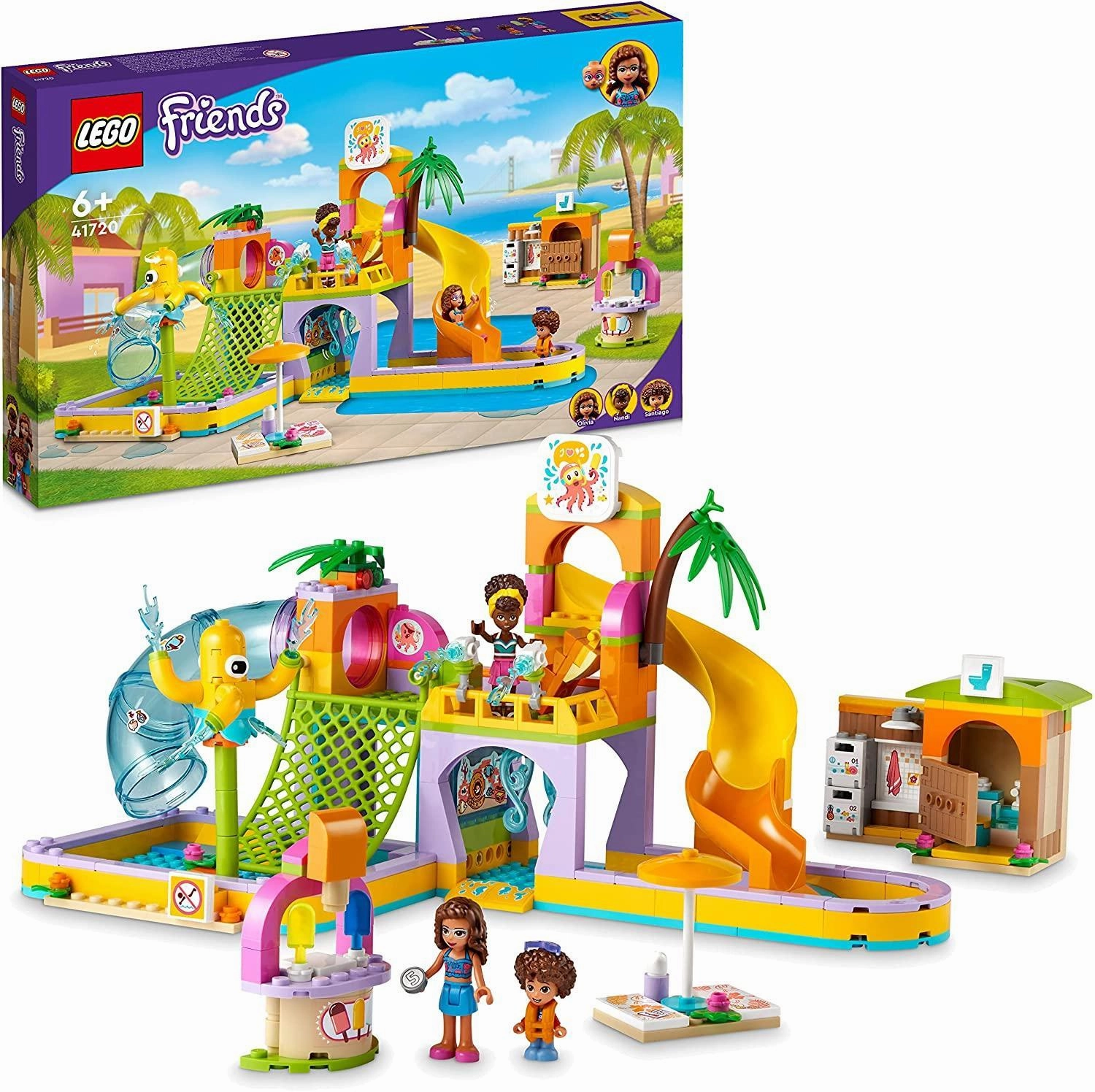 LEGO 41720 Friends Water Park Summer Set with Swimming Pool School Project Contemporary Art