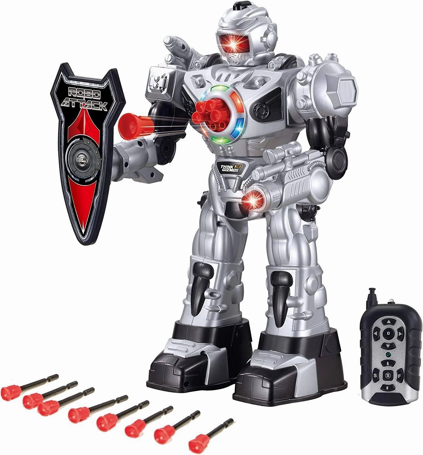 app connected RoboAttack Large Remote Control Interactive Robot - Silver