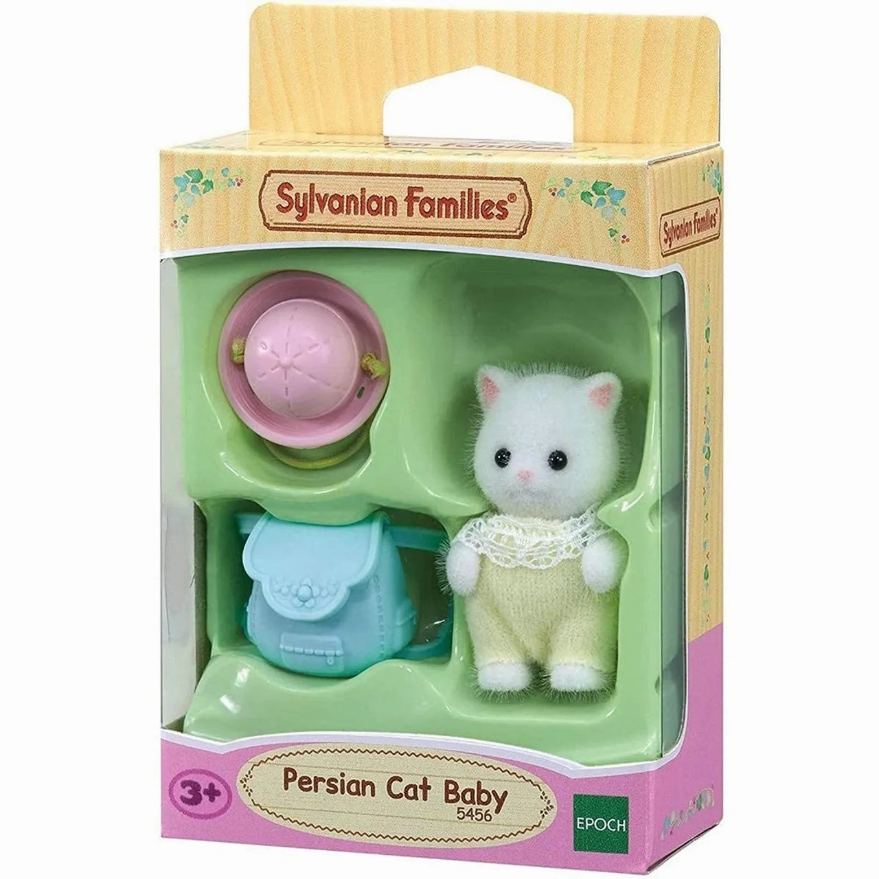 Message Option Hero Figure Sylvanian Families Persian Cat Baby with Hat and Bag
