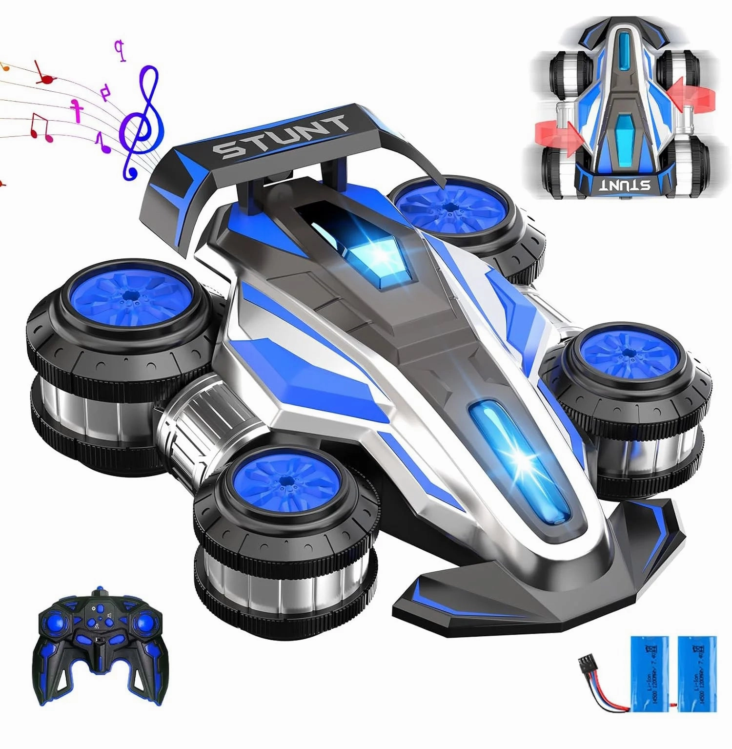 Modern Living Superhero Statue Rolling RC Drifting Stunt Car with Lights