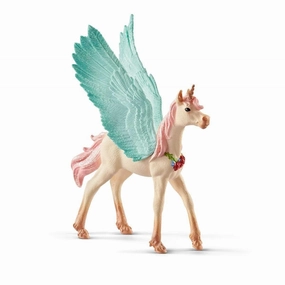 Poseable Collectible Schleich 70575 Decorated Unicorn Pegasus Foal Figure