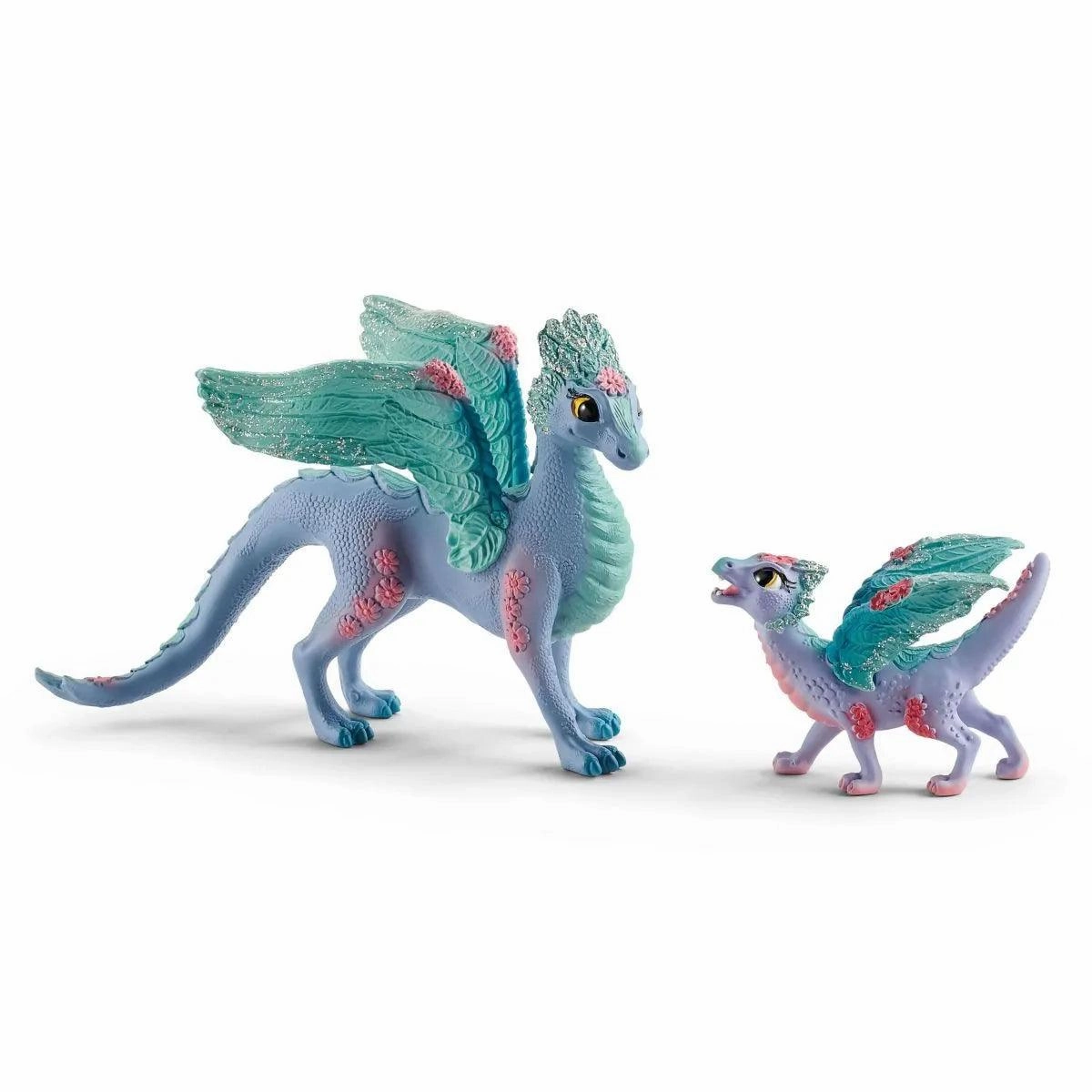 SCHLEICH 70592 Blossom Dragon Mother and Child Figure Premium Collectible
