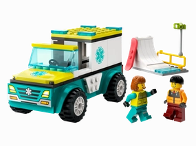 Biodegradable material Mathematical Model LEGO CITY 60403 Emergency Ambulance and Snowboarder
