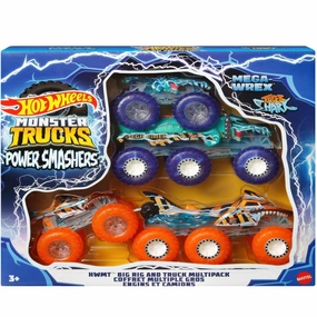Little Casket Hot Wheels Monster Trucks Power Smashers Truck & Big Rig Multipack