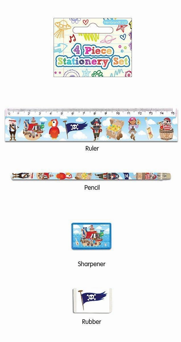 Playful Masks Ghostly Accents 4 Piece Pirates Stationery Set