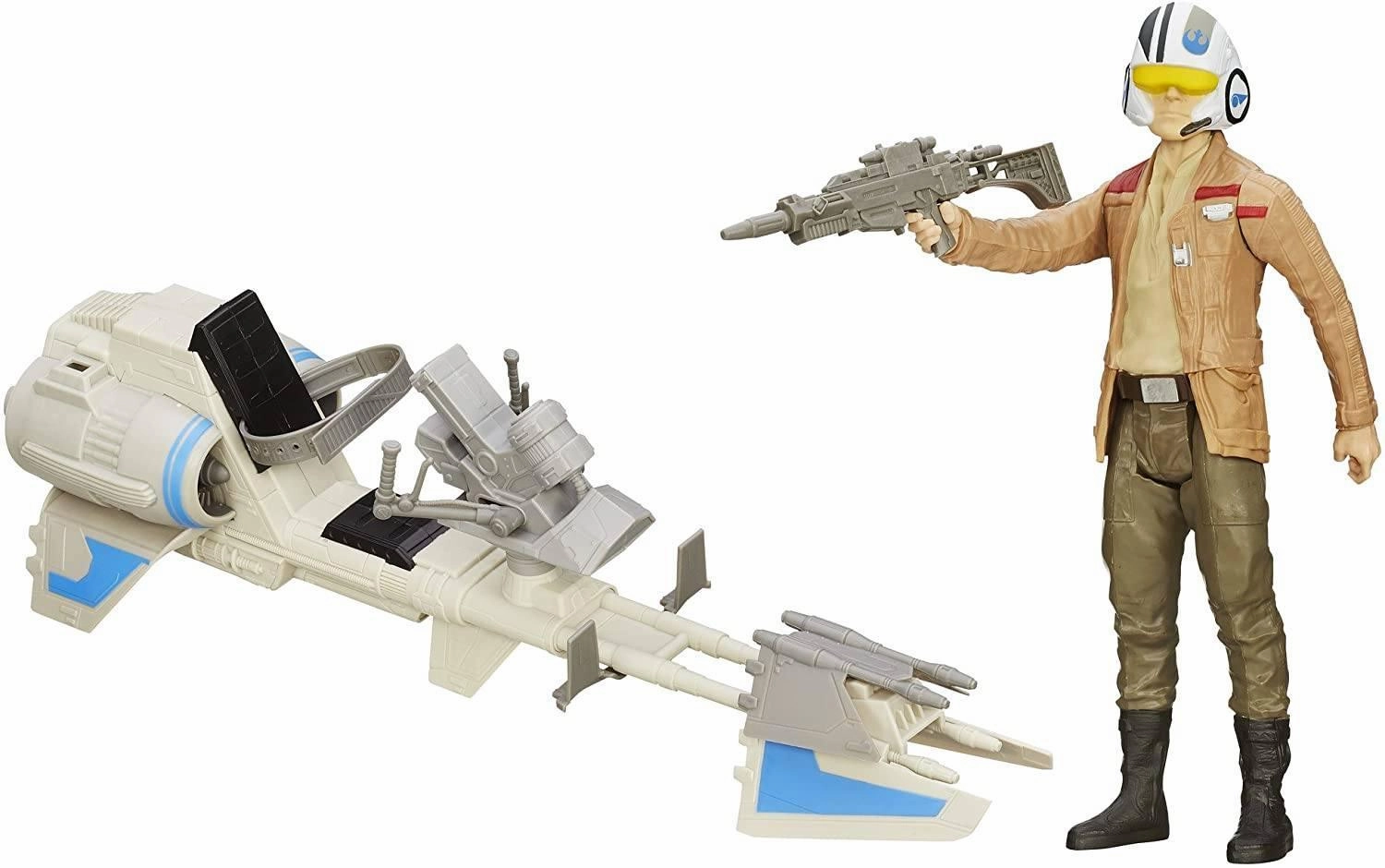 Star Wars The Force Awakens Speeder Bike and Poe Dameron 12-Inch Figure Book Character PVC Statue