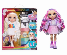 Superhero Toy Rainbow High Watercolour & Create Fashion DIY Doll - Purple Eyes