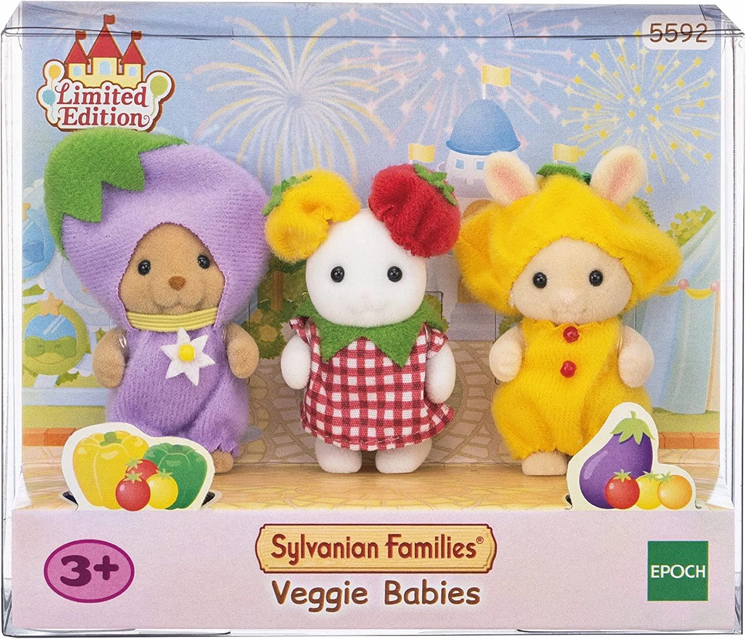 Sylvanian Families  Baby Trio in Vegetable Costumes Hero Statue Hero Figure