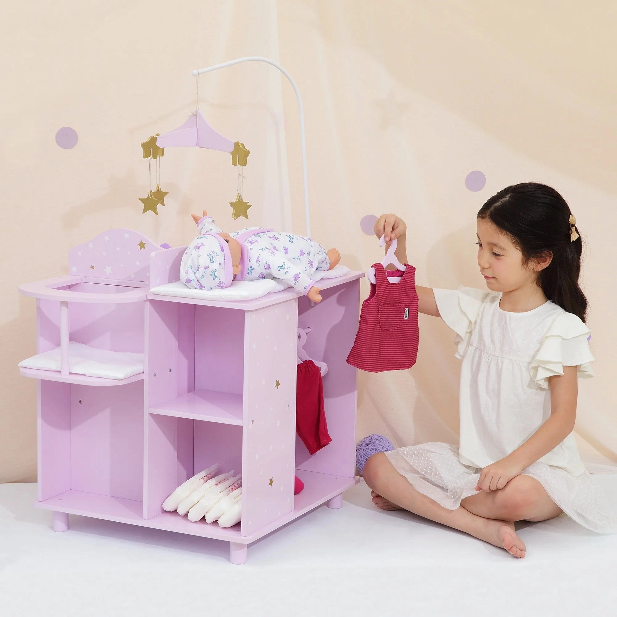 Memory Keepsake Display Item Teamson USA Olivia's Little World Twinkle Stars Princess 4-in-1 Baby Doll Furniture
