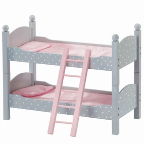 Kitchen Decor Teamson USA Polka Dots Princess 18-inch Doll Double Bunk Bed - Gray/Pink