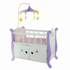 Teamson USA TD-0206A Little Princess Baby Doll Nursery Bed with Cabinet Non toxic Narrative Display
