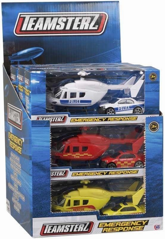 Modern Icon Display Statue Teamsterz Emergency Response Helicopter & Car Playsets