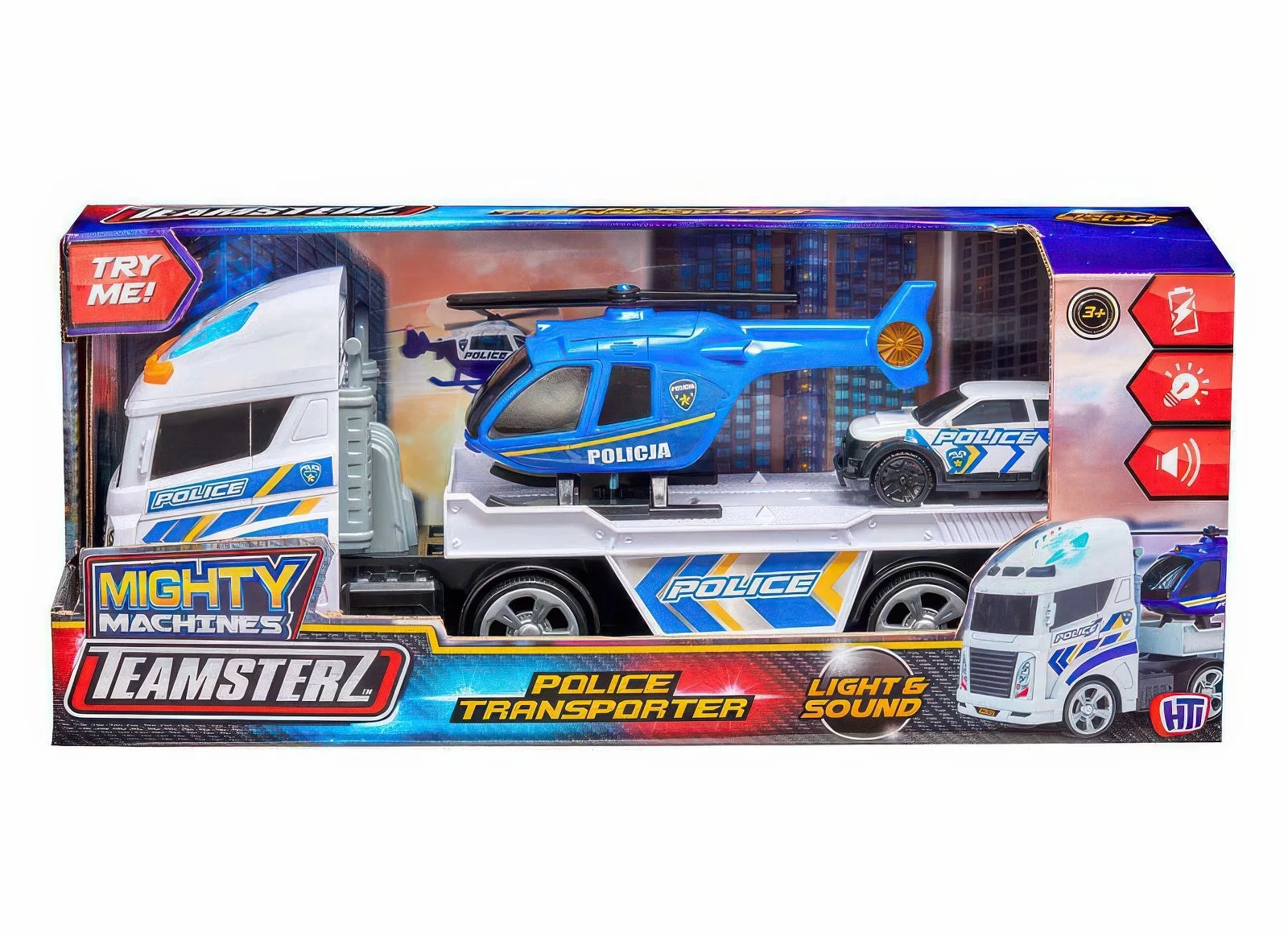 Special Gift Teamsterz Light and Sound Police Helicopter Transporter