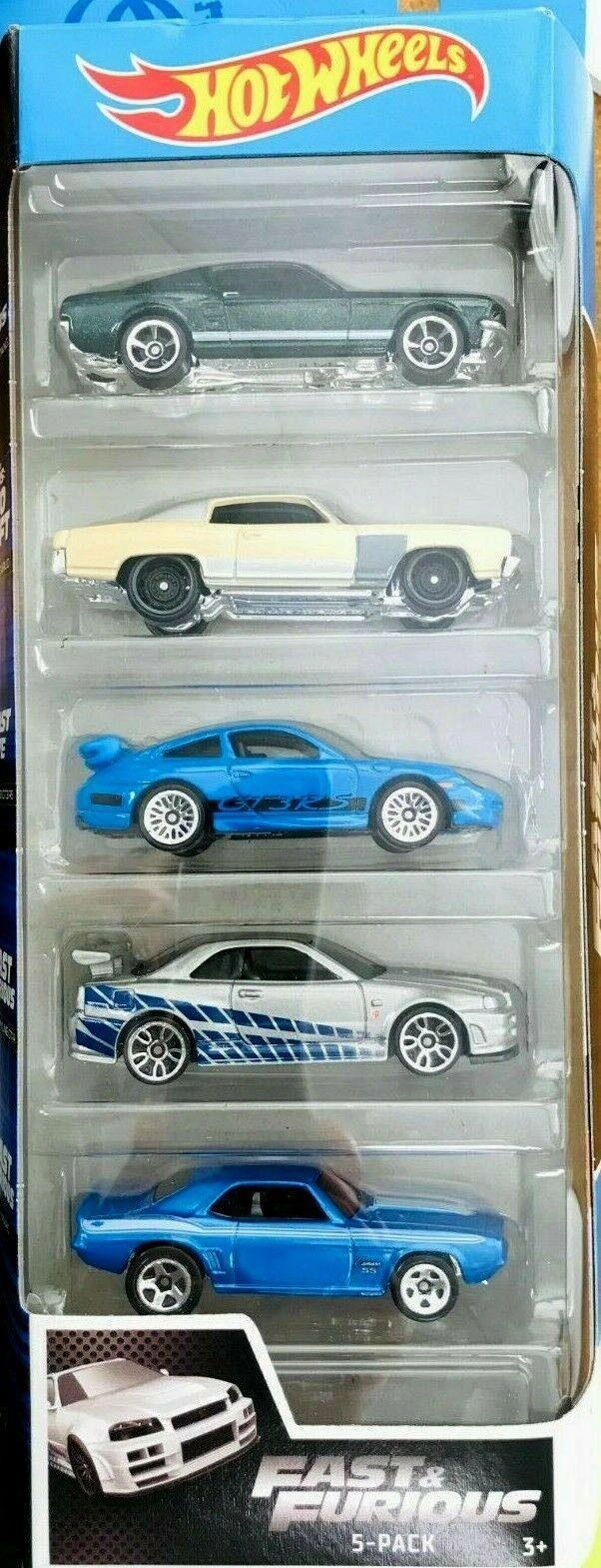 Hot Wheels Fast & Furious Set of 5 Diecast Cars Tiny Case