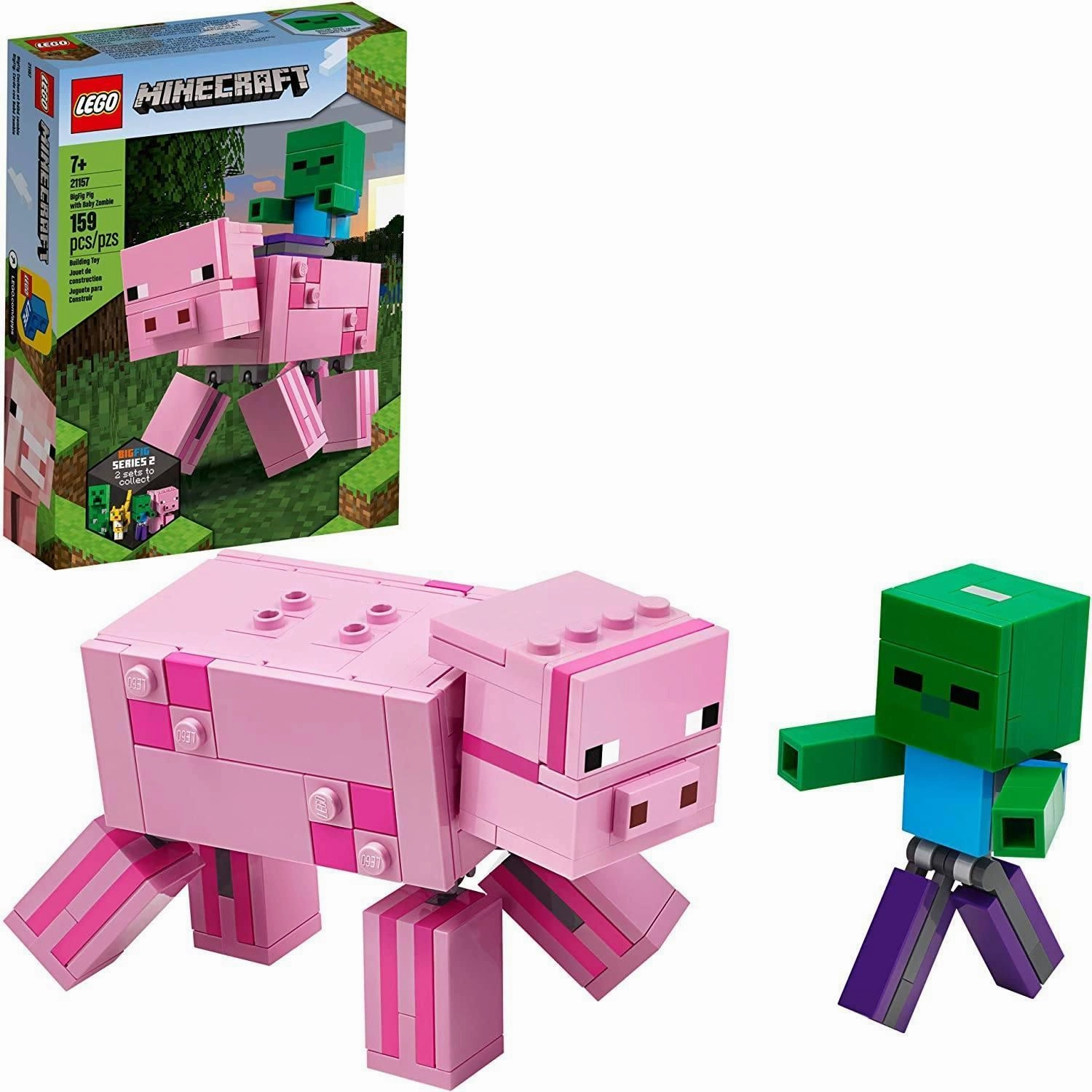LEGO MINECRAFT 21157 BigFig Pig with Baby Zombie Animation Character Global Phenomenon