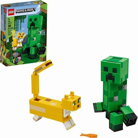 Glass Art Creature Replica LEGO 21156 MINECRAFT BigFig Creeper and Ocelot