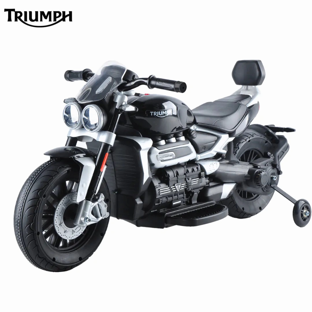 Triumph Rocket 3GT Electric 12V Battery Powered  Ride-On Motorbike - Black Scary Treats