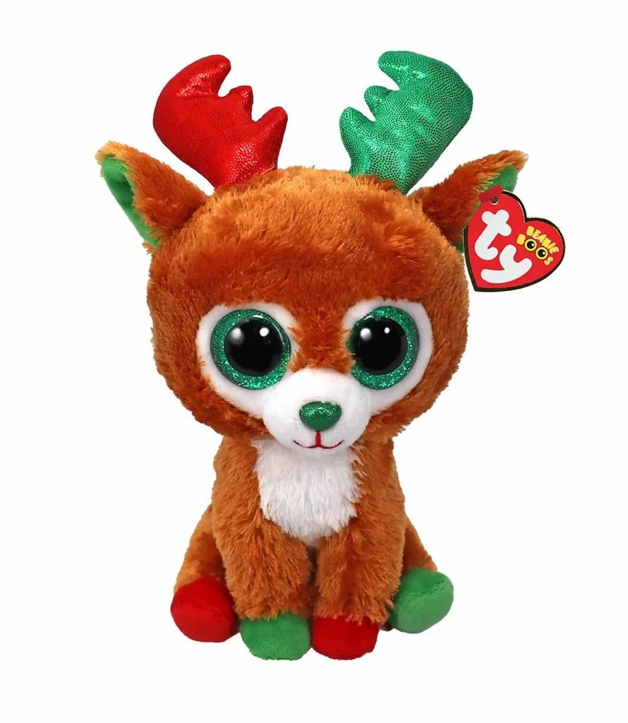 Ty Beanie Boo's Christmas Tinseltoes Reindeer 15cm Action Statue Cowboy Sculpture