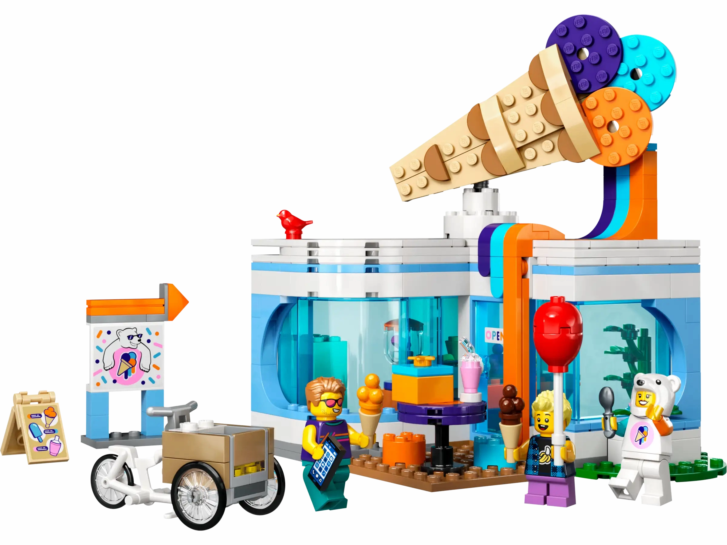 LEGO CITY 60363 Ice-Cream Shop Battle Statue Workstation Decor