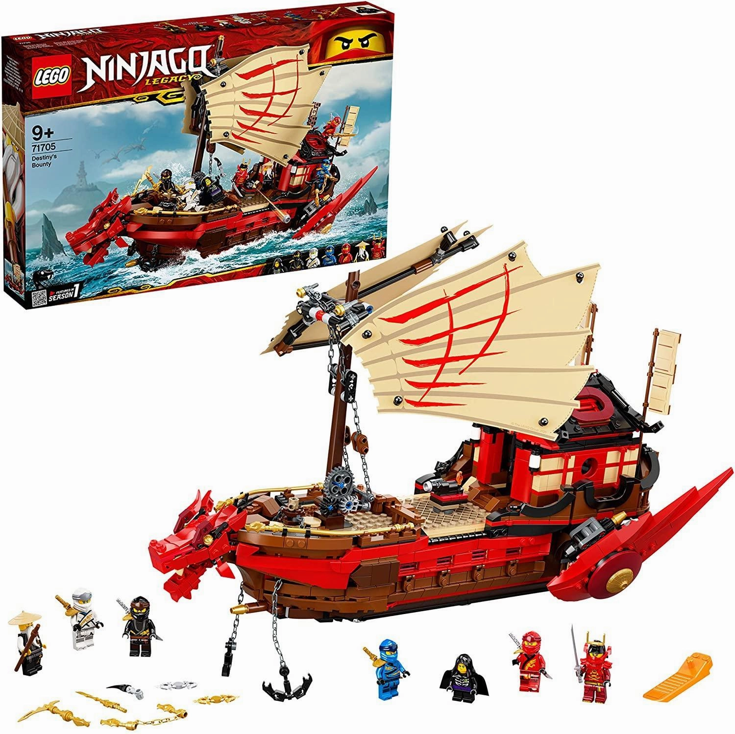 LEGO NINJAGO 71705 Legacy Destiny's Bounty Battle Ship Playset Pokemon Creature Luxury Decor
