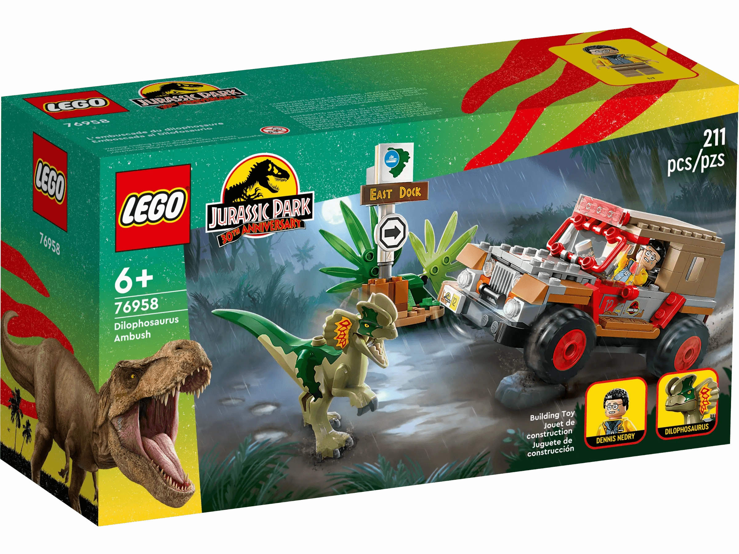 LEGO 76958 JURASSIC WORLD Dilophosaurus Ambush People Sculpture Creature Replica
