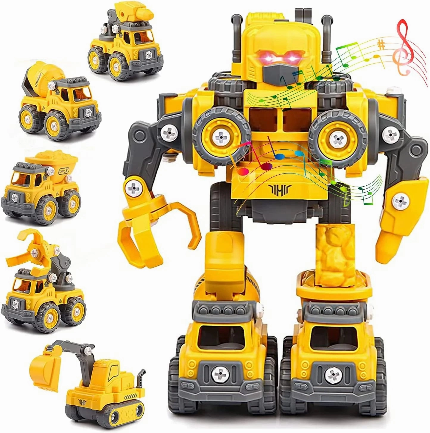 5-in-1 Construction Cars Transform Vehicle Robot Polymer Clay National Treasure