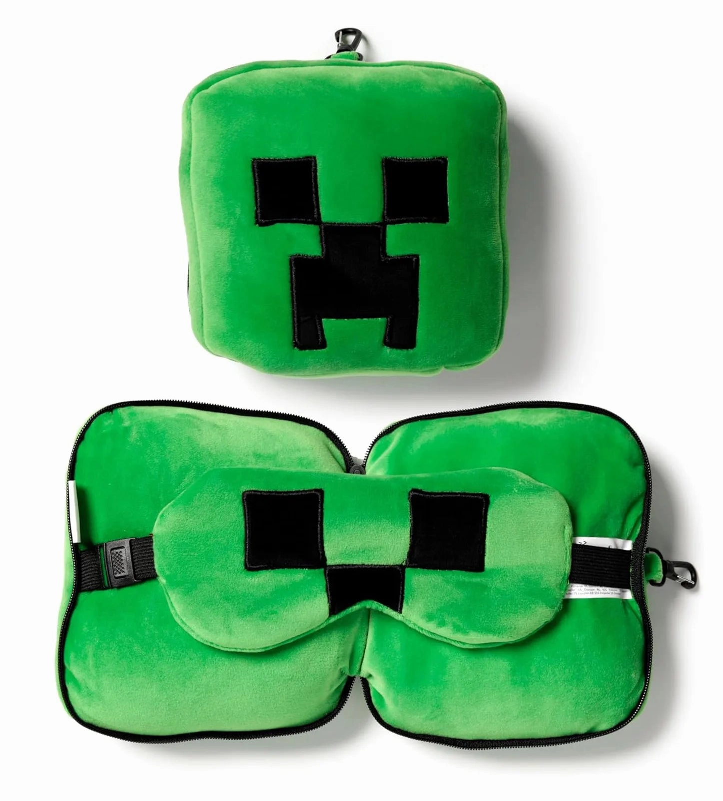 Relaxeazzz Minecraft Creeper Travel Pillow Eye Mask Frightening Masks Fantastic Ornaments