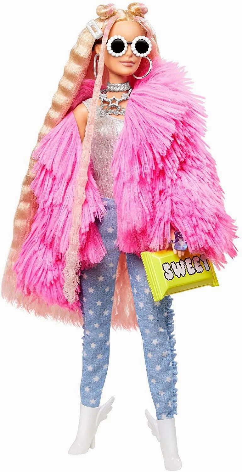 Barbie Extra Doll #3 in Pink Fluffy Coat With Pet Unicorn-Pig PC Game
